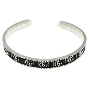Gucci GG Logo Bangle Bracelet Silver
